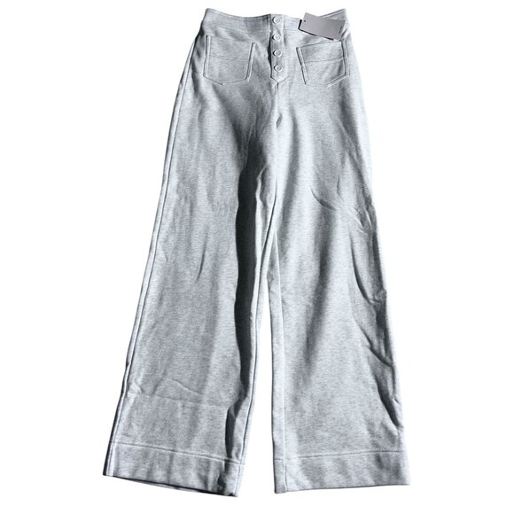 Halara High Waisted Straight Leg Multi Faux Button Sweat Pants Sz Small Gray Wom - Picture 1 of 9